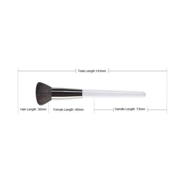 Girl Makeup Use Profession Bronze Buffer Makeup Brush With White Handle
