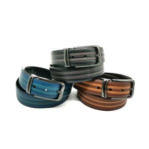 Business Men Clamp Pin Buckle Belt With Embossed Strap