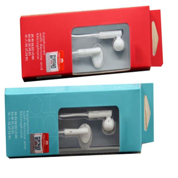 portable earphone gift box headphone paper box with hook flat color paper earphone box