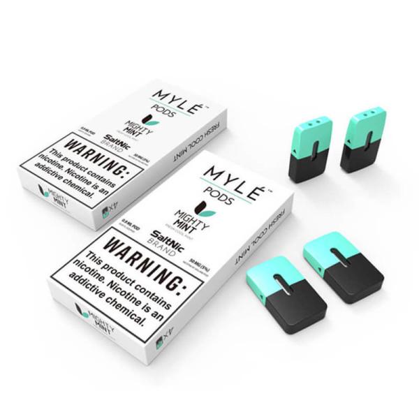 Factory oem e-cigarette accessories 0.9ml Myle pods CUBAN ICE PEPPERMINT MANGO STRAWBERRIE for Myle flat Vape device