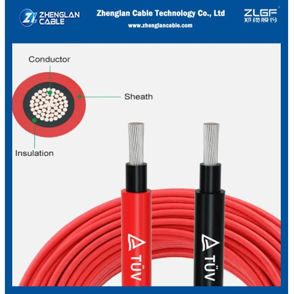 Buy AC1KV DC 1500V Solar Cable 6 Mm2 10mm2 H1Z2Z2-K Tinned Copper Flexible Photovoltaic Solar Cable Single Row Twin Core at wholesale prices