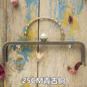 DIY Antique Brass Purse Clutch Frames With Bamboo Handle