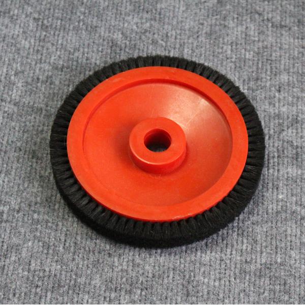 Monforts Stenter Machine Parts Small Brush Wheel Red Plastic Body Black Bristle