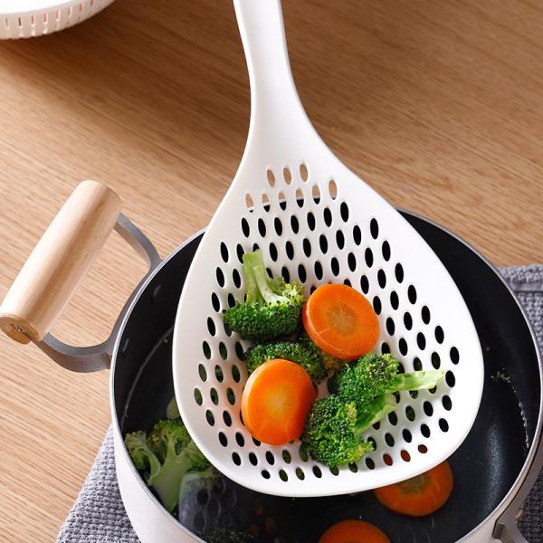 Silicone Strainer Scoop Colander Slotted Pasta Spoon Heat Resistant 600 °F Slotted Ladle Spoons For Kitchen Cooking Tool