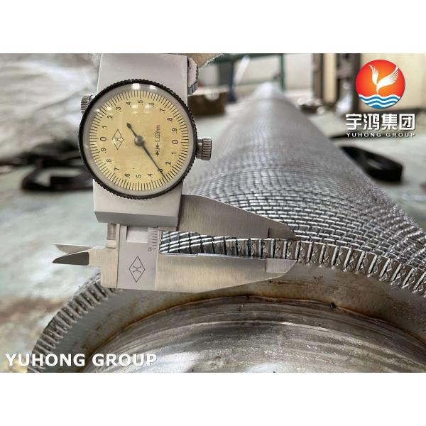 ASTM A312 TP347 Serrated Spiral High Frequency Welding Finned Tube For Condensers