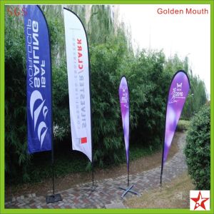 4.6m double sides printing feather flags with across base