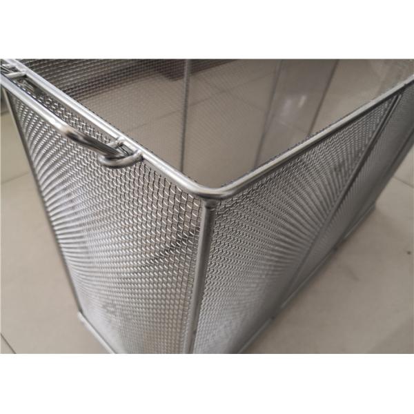 Sterilization Stainless Steel Wire Mesh Baskets Woven Rectangular Shaped Rust Free