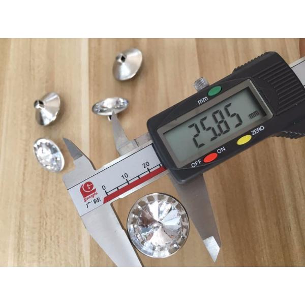 wholesale 40L 44L crystal rhinestone 25MM acrylic diamond button with metal back