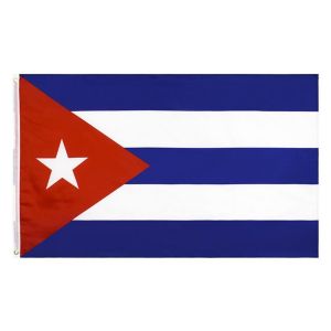Cuba 100% Polyester Custom Country Flag Silkscreen Printing 110g 90x150cm