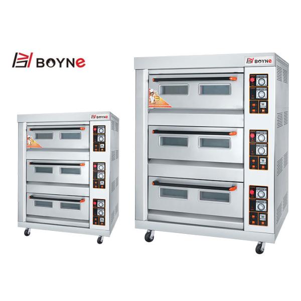 Commercial Durable Stainless Steel Gas Oven Three Deck Six Trays Bread Oven For Cake Shop