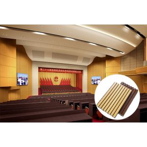Fireproof Acoustic Material Grooved Wooden Acoustic Panel With CE Certificate
