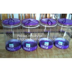 Crystal Clear PVC Cylinder Cosmetic Bag With Zipper Closure, Toiletry Kits Pvc
