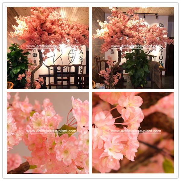 Fiberglass , Wood Material Artificial Blossom Tree For Office Buildings