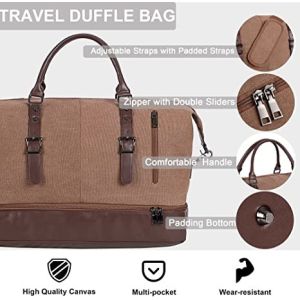 Canvas Waterproof Weekender Bag Overnight Totes Rolling Duffel Bag