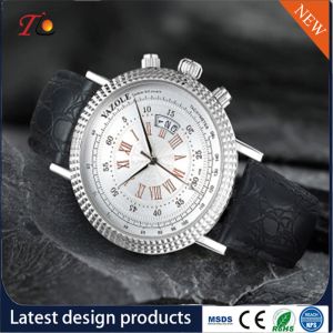 Wholesale PU Leather Watch with Alloy Case and Custom Logo Men's Watch Business