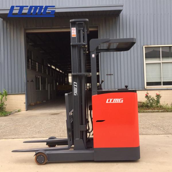 Buy 2000kg Electric Reach Stacker Forklift , Double Reach Forklift Trucks Seated at wholesale prices