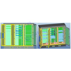 3 Front Door IP55 Three Compartment Telecommunication Enclosure