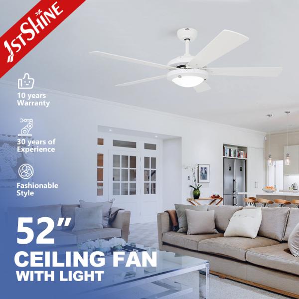 Buy 52" White Ceiling Fan with LED Light & Pull Chain  1stShine at wholesale prices