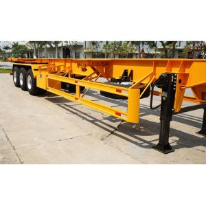 40FT ISO Straight Skeleton Truck Trailers with 3 Axles for Heavy Duty Container