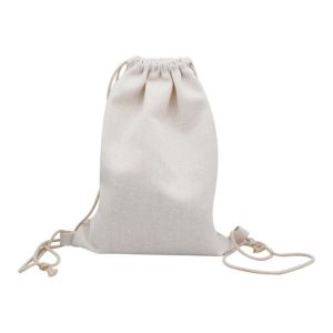 White Linen Sublimation Drawstring Backpack Custom Photo Printing Linen