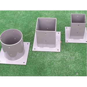 Second Operation Custom Made Metal Brackets Pole Anchor for Wood Posts