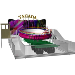 14kw Power Amusement Park Rides Crazy Disco Ride 24 Riders With Trailer