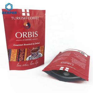 Sauce Spices Printed 3 Side Seal Stand Up Coffee Pouches