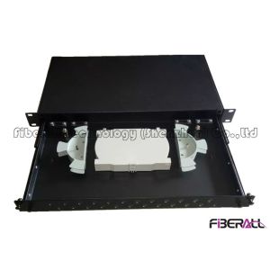 Sliding Out Rack Mounted Fiber Optic Patch Panel ST Fiber Terminal Box 24 Fibers