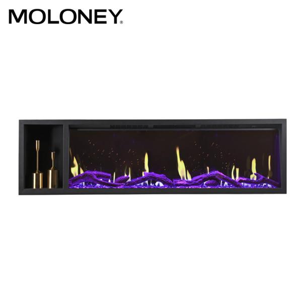 75inch Insert Electric Fireplace Fake Charcoal Remote Control Tilted Removable