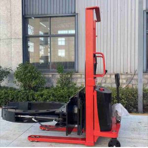 350kg 1700mm 1.7m Semi Electric Roll Stacker With Clamp Customized Rotation
