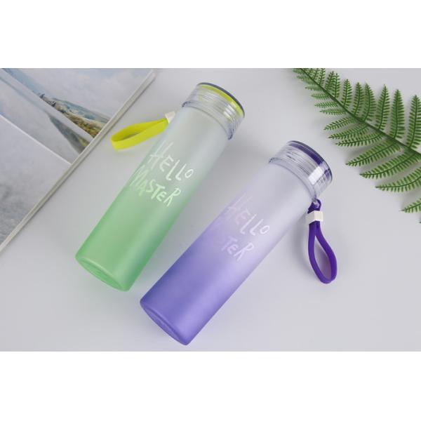 Personalised Designer Colorful Glass Water Bottles Portable Gradient BPA Free Frosted Borosilicate Glass Water Bottle