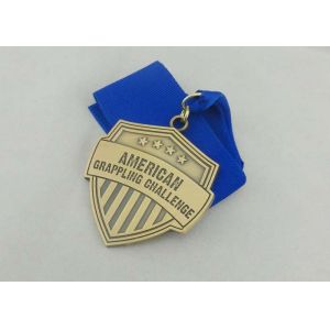 Pink Road Race Ribbon Medals 70mm Gold Plating With Soft Enamel