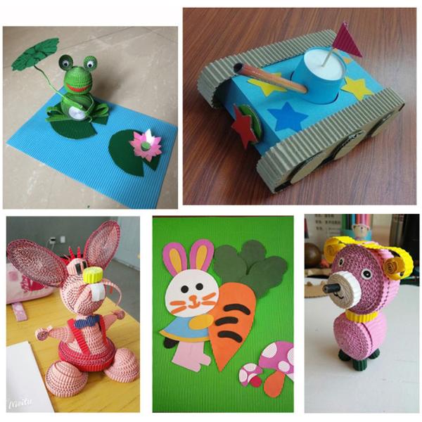 Colorful craft corrugated quilling paper for DIY toys / handcraft kids hand-craft diy material A4 size customer size
