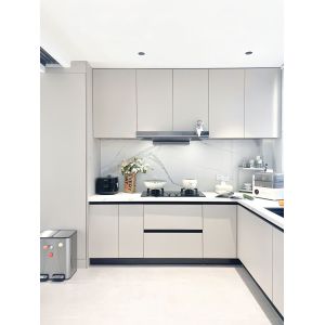 Vintage Style Smart Kitchen Cabinet with Marble Countertop