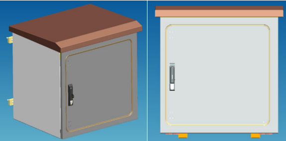 Small Metal Box Outdoor Enclosure For Pole Mount Single Wall Fan Cooling