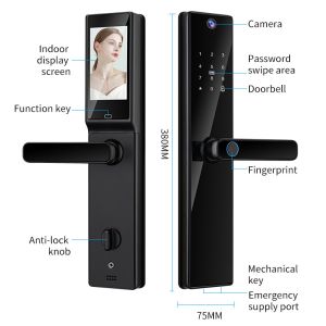 Qleung S819-2Max Smart Door Lock With Card Key Code Fingerprint Recognition