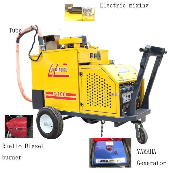 Buy 100L Towed Asphalt Crack Sealing Machine Rotate 360 Degrees at wholesale prices