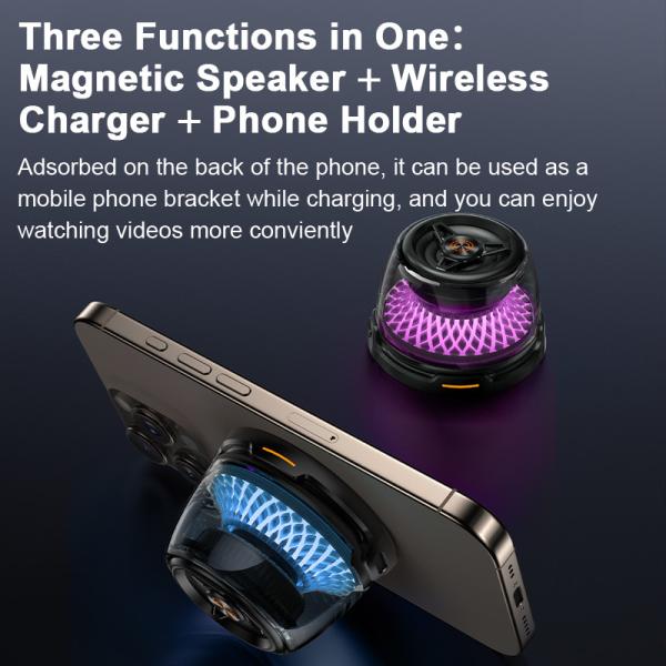 5V/2.1A Input Fast Charge Wireless Charging Pad With Led Lamp / Speaker