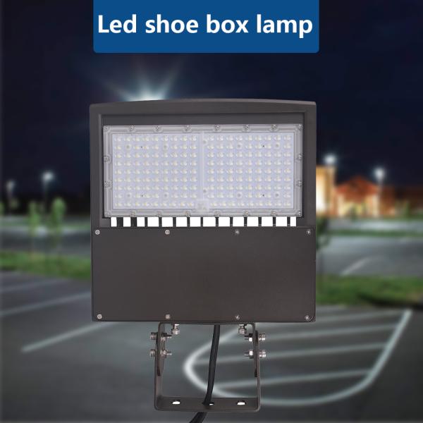 Hot Selling Black Color 100W LED Shoebox Lights For Football Field With Direct Mount 5 Years Warranty