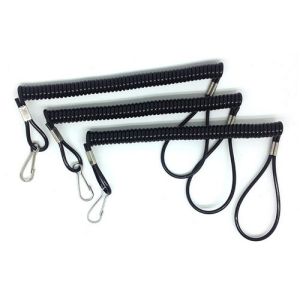 China Simple J-Hook Spring String Cord Loop Ends Stainless Wire Reinforced Prison Key Lanyards on sale