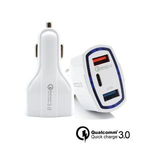 Fast Charge USB Auto Dual QC 3.0 Car Charger Portable Type C