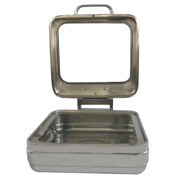 Buy Mirror Finish Square Shape Banquet Chafing Dishes With Big Glass Lid For Hotel Supplies at wholesale prices