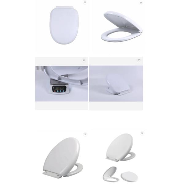 White Plastic Soft Close D Shape Toilet Seat Sustainable And Comfortable For Bathroom