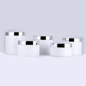 Custom Printed Transparent Plastic Cosmetic Jar Smooth Surface Various Sizes