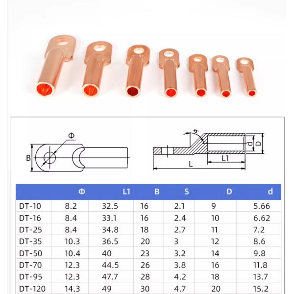 Collecting Wires Connecting Cable Standard Size Round Crimp Lugs Copper Terminals with ISO9001 Certification Guaranteed