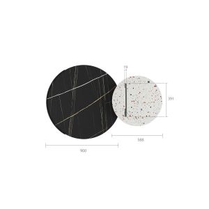 ODM Fashionable Rock Plate Round Coffee Table Sets Of 2 58cm And 90cm