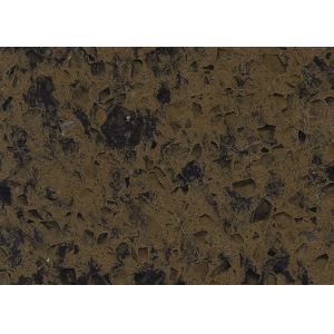 Galaxy Brown Polished Quartz Stone Countertops High Hardness12-30mm Thickness