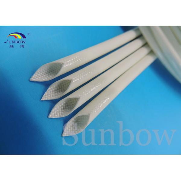 Buy Silicone Rubber Coated Fiberglass Sleeving , White Fiberglass Braided Sleeving at wholesale prices