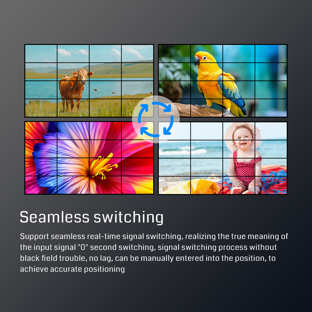 16-Port 4K60 Video Wall Controller with HDMI Outputs and Efficient Heat Dissipation for Multi-Screen Display