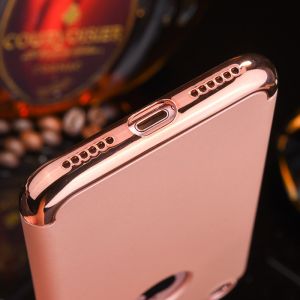 3 in 1 Hard PC Plating Border Solid Color Back Cover Cell Phone Case For iPhone